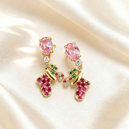 Birthstone Christmas stocking earrings photo 4