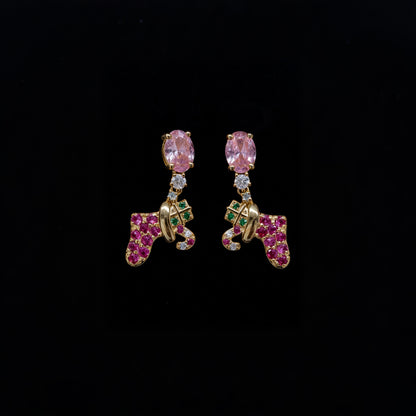 Birthstone Christmas stocking earrings photo 5