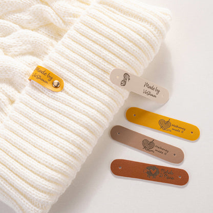 Personalized Leather Knitting Labels with Name, photo 1