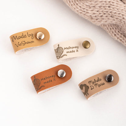 Personalized Leather Knitting Labels with Name, photo 2