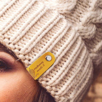 Personalized Leather Knitting Labels with Name, photo 5