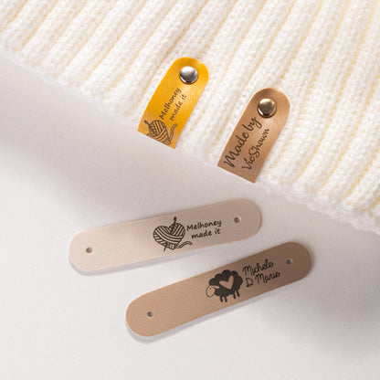Personalized Leather Knitting Labels with Name, photo 6