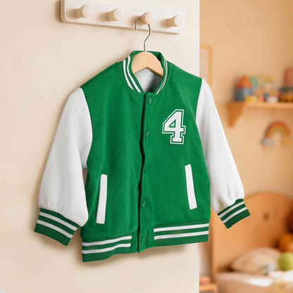 Custom Name & Initial Kids' Varsity Jacket