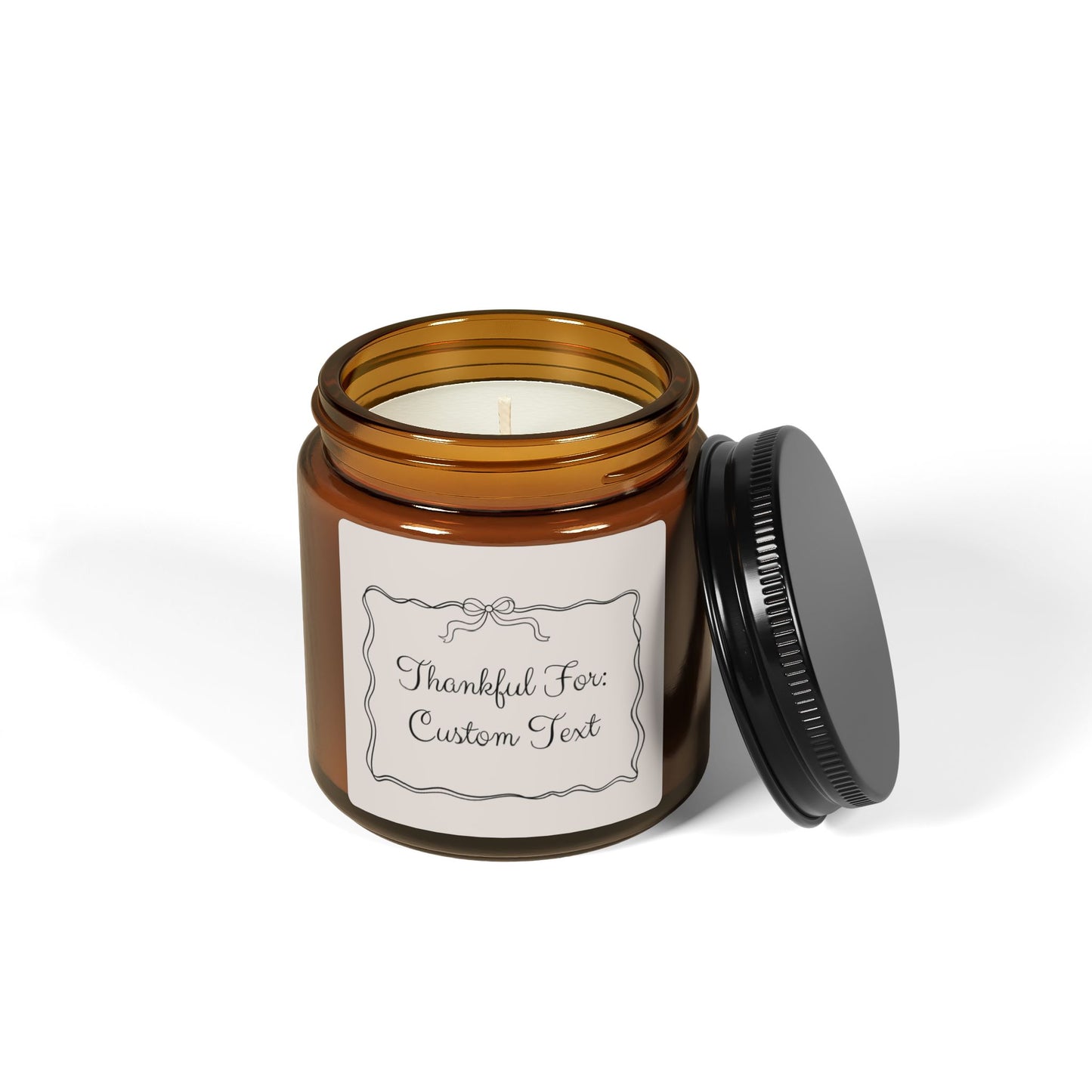 Thankful For [Custom Text] Scented Candle - 4oz and 9oz Scented Soy Candle