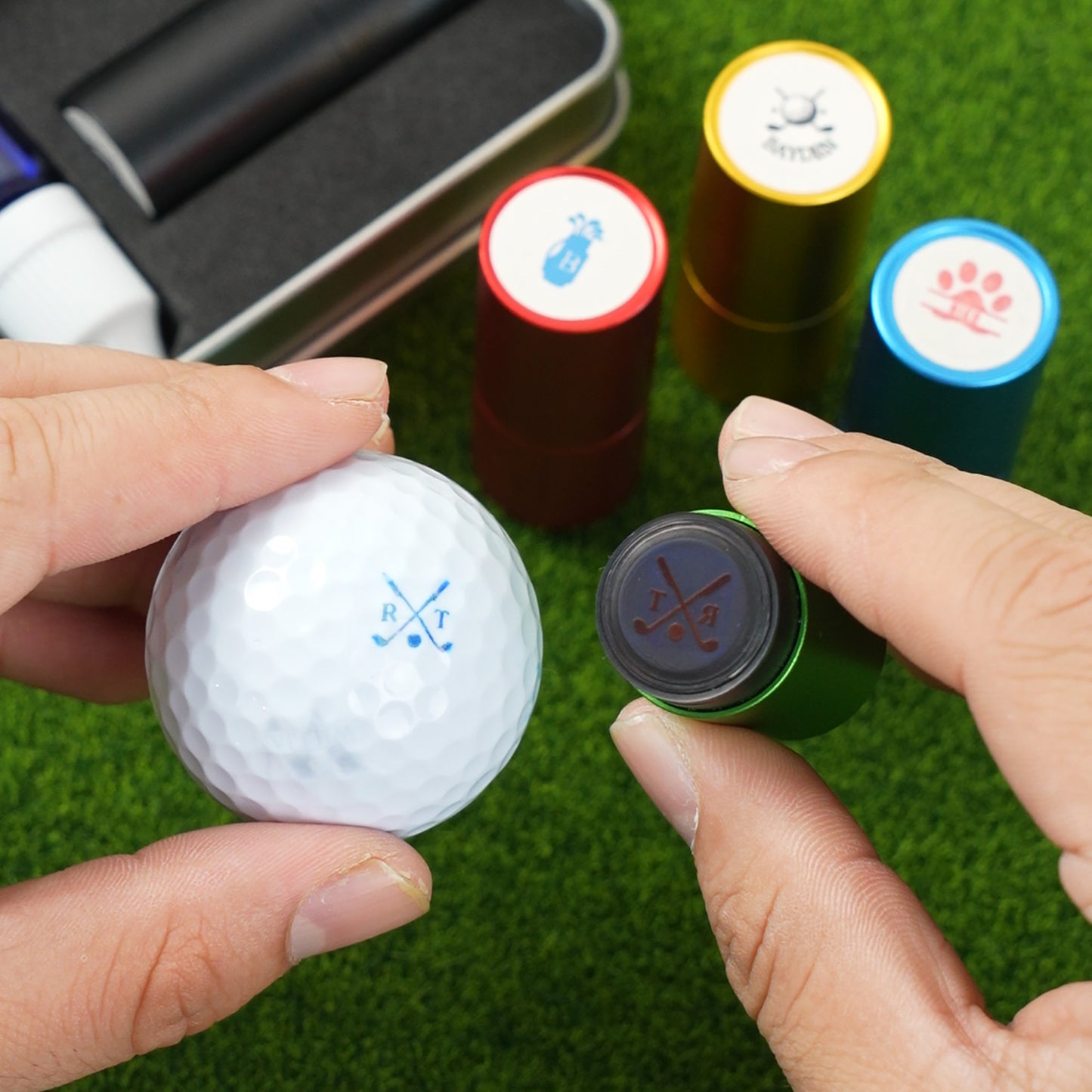 Personalized Golf Ball Stamp with Box