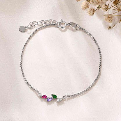 Marquise birthstone family bracelet photo 1