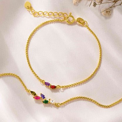 Marquise birthstone family bracelet photo 2