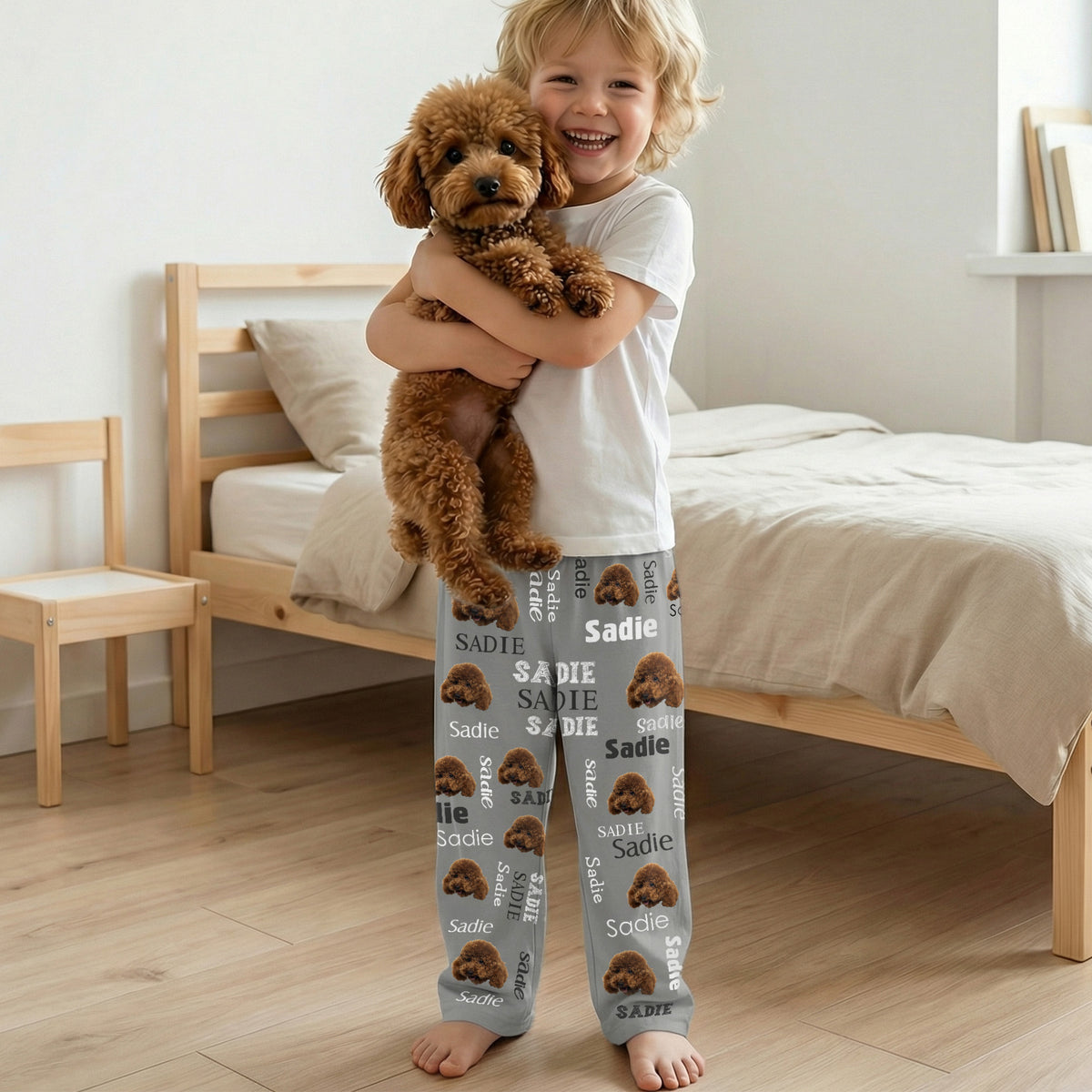 Kids custom pet photo pajama pants
