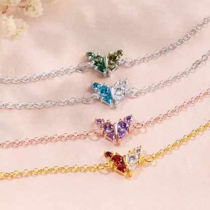 Personalized Butterfly Birthstone Bracelet with Two Birthstones, photo 3