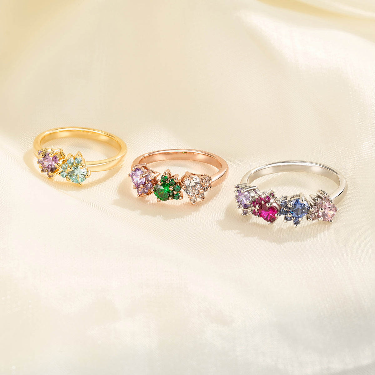 Cat paw birthstone ring photo 3