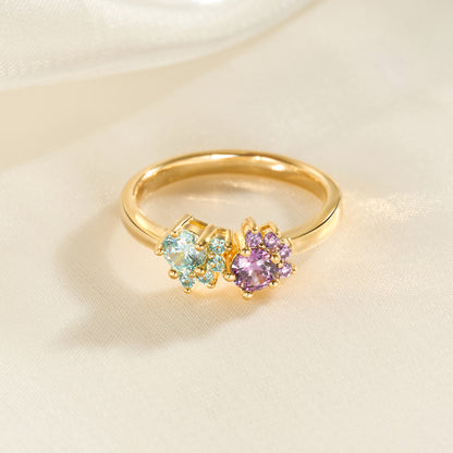 Cat paw birthstone ring photo 5