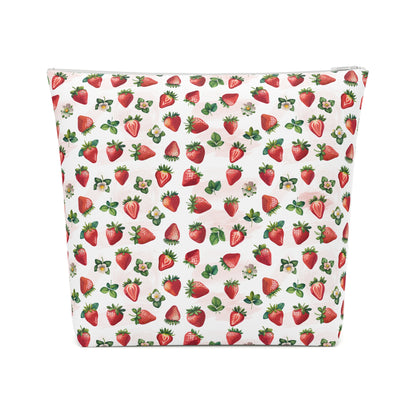 Strawberry Print Cotton Cosmetic Bag/Makeup Travel Pouch
