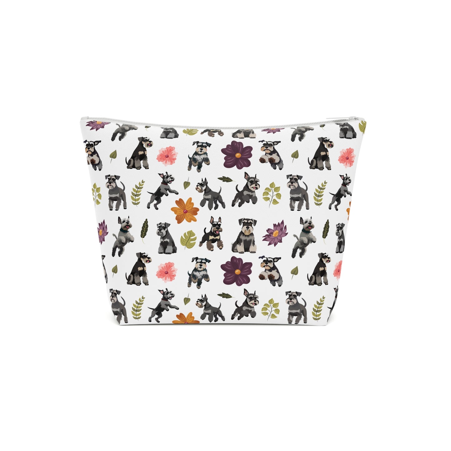 Schnauzer Print Cotton Cosmetic Bag/Makeup Organizer & Travel Pouch