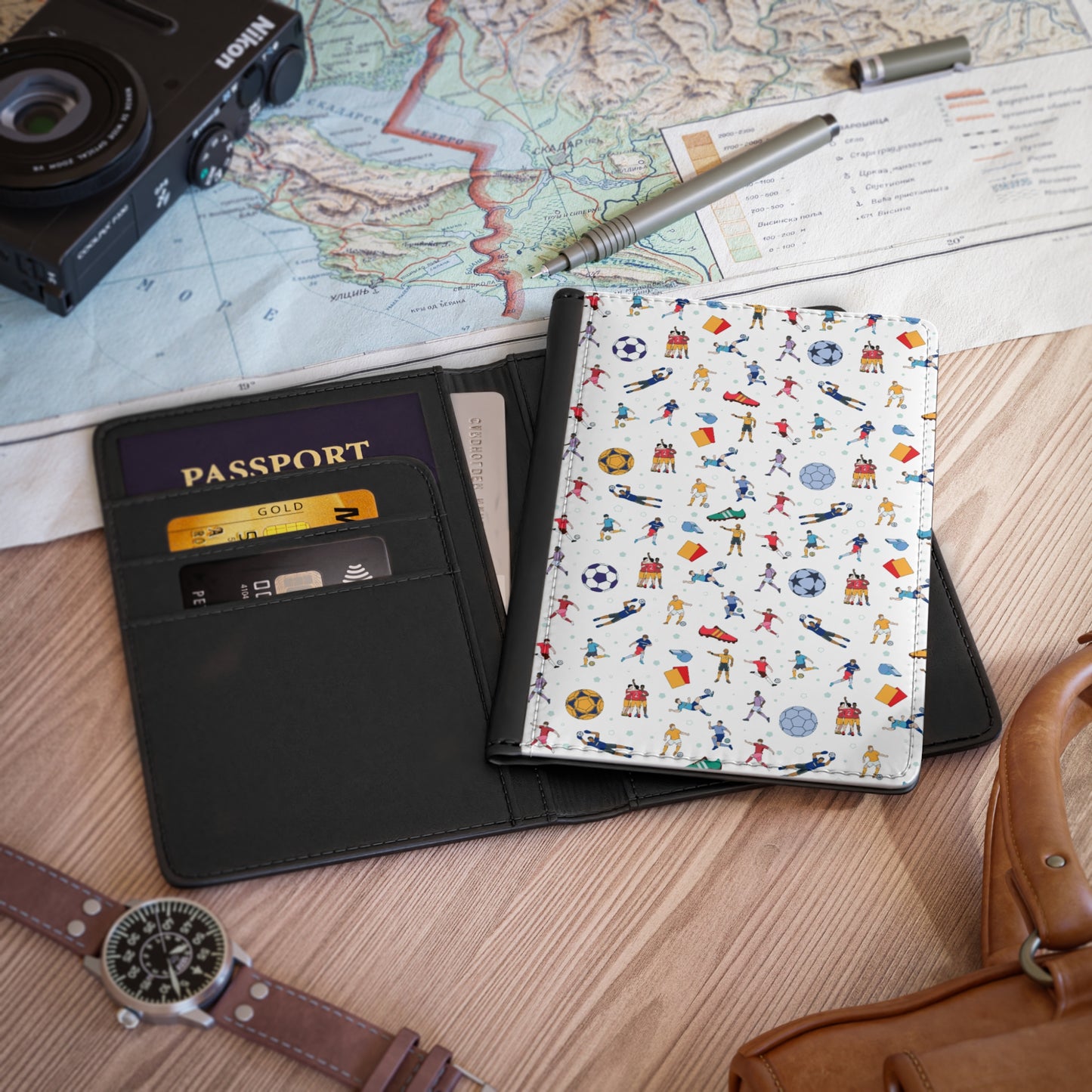 Football Soccer Themed Print Passport Cover