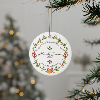 'Our First Christmas Married' Personalized Christmas Tree Ornaments