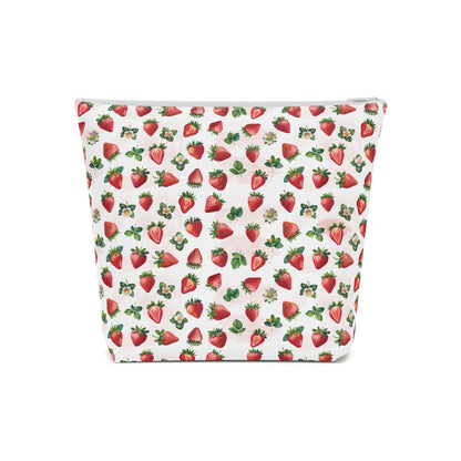 Strawberry Print Cotton Cosmetic Bag/Makeup Travel Pouch