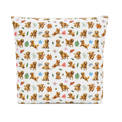 Golden Retriever Print Cotton Cosmetic Bag/Make up Organizer & Travel Pouch