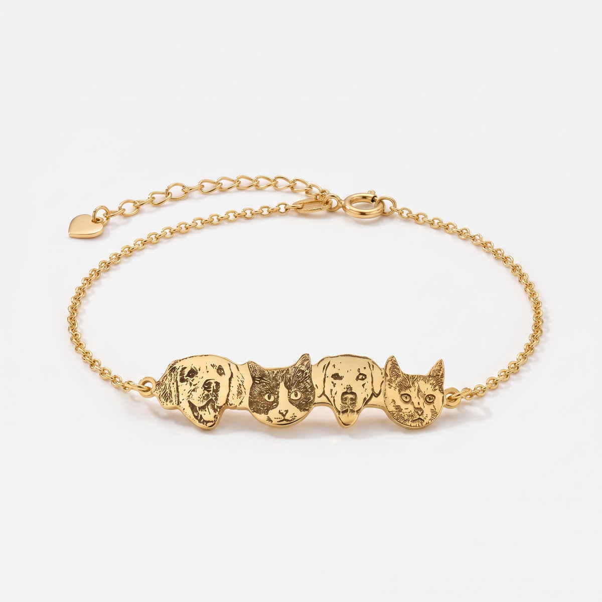 pet portrait bracelet with custom names