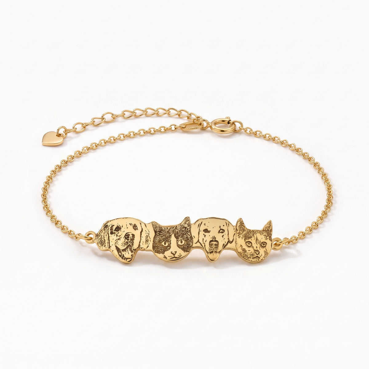 pet portrait bracelet with custom names