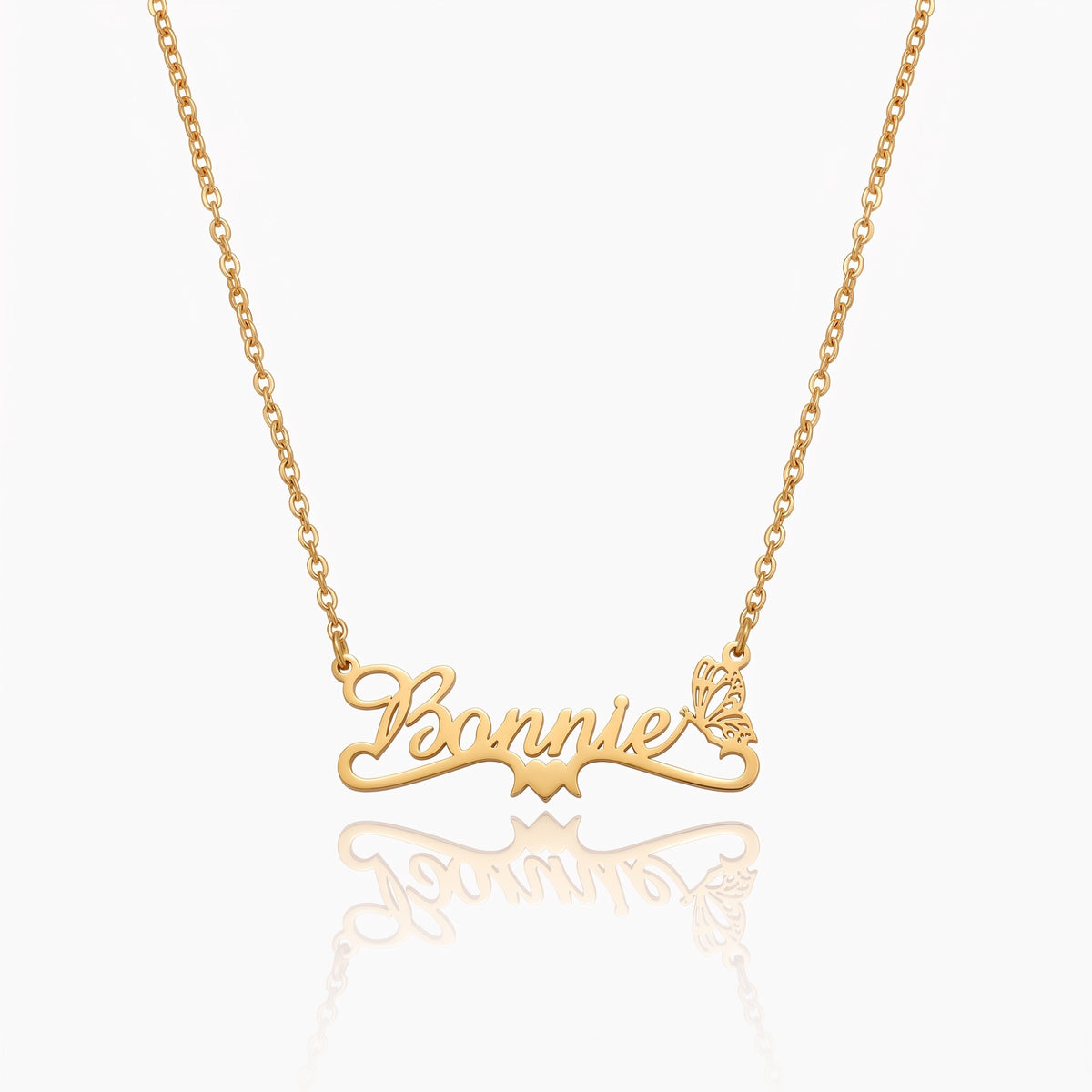whimsy birth butterfly necklace with name