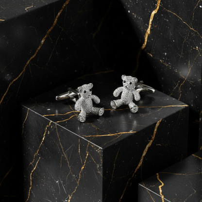 Crystal Teddy Bear Cufflinks