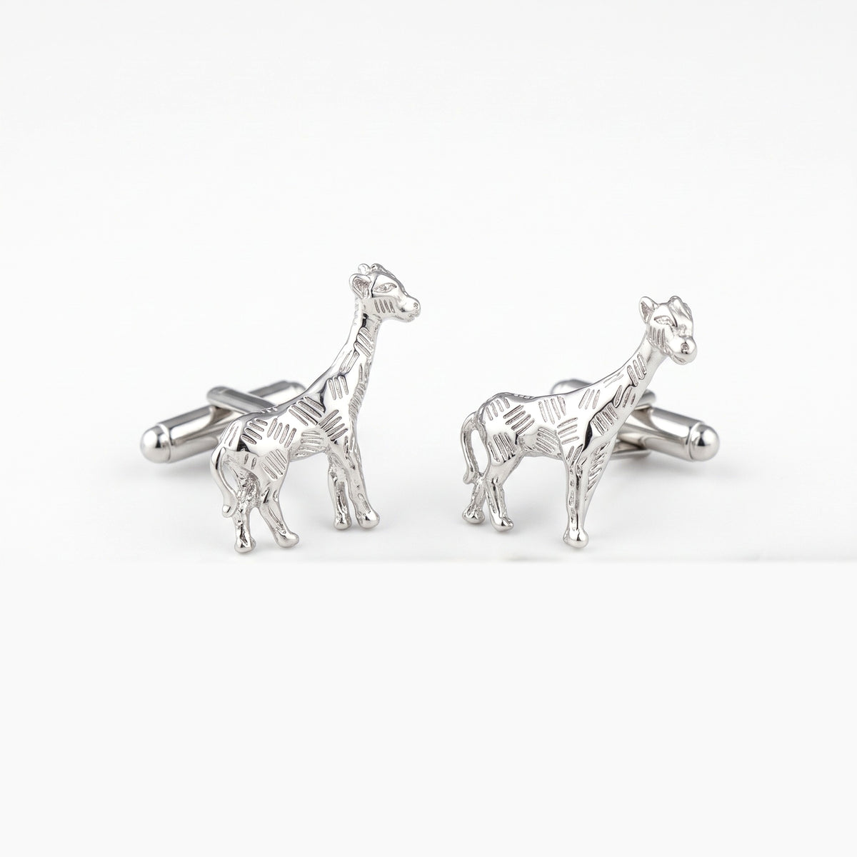 silver giraffe cufflinks