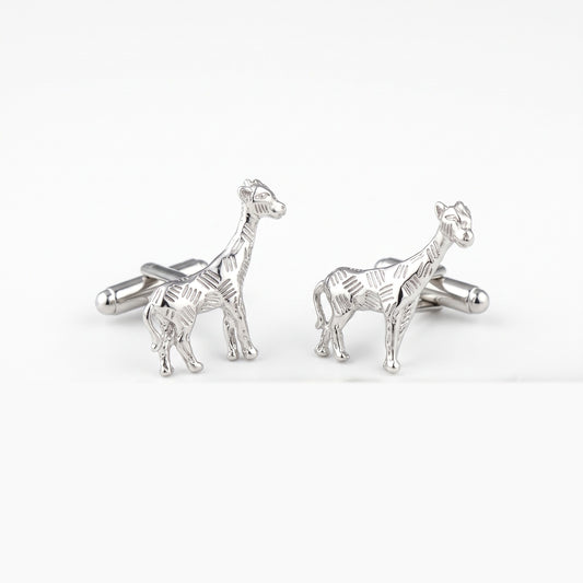 silver giraffe cufflinks