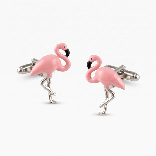 pink flamingo cufflinks