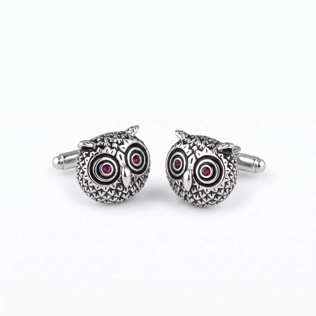 silver owl cufflinks