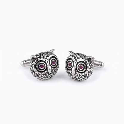 silver owl cufflinks