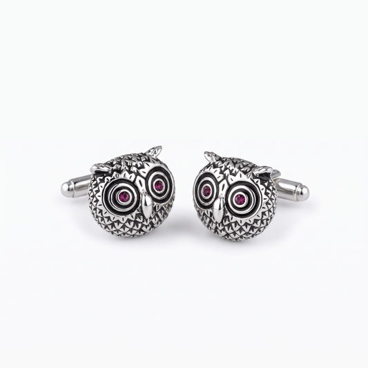 silver owl cufflinks
