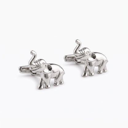 silver elephant cufflinks