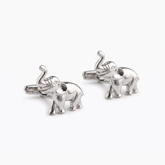 silver elephant cufflinks