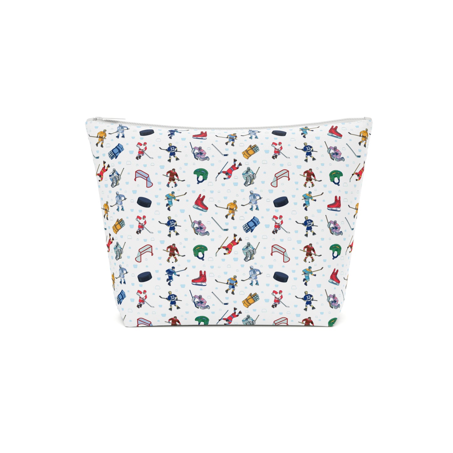 Ice Hockey Print Cotton Cosmetic Bag/Makeup Organizer/Travel Pouch