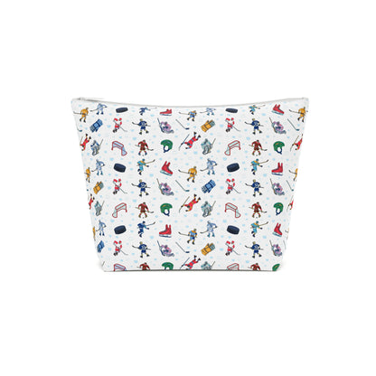 Ice Hockey Print Cotton Cosmetic Bag/Makeup Organizer/Travel Pouch