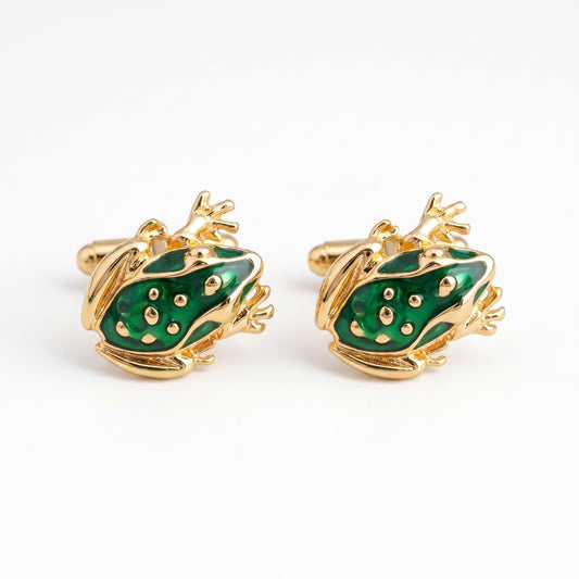 golden frog cufflinks
