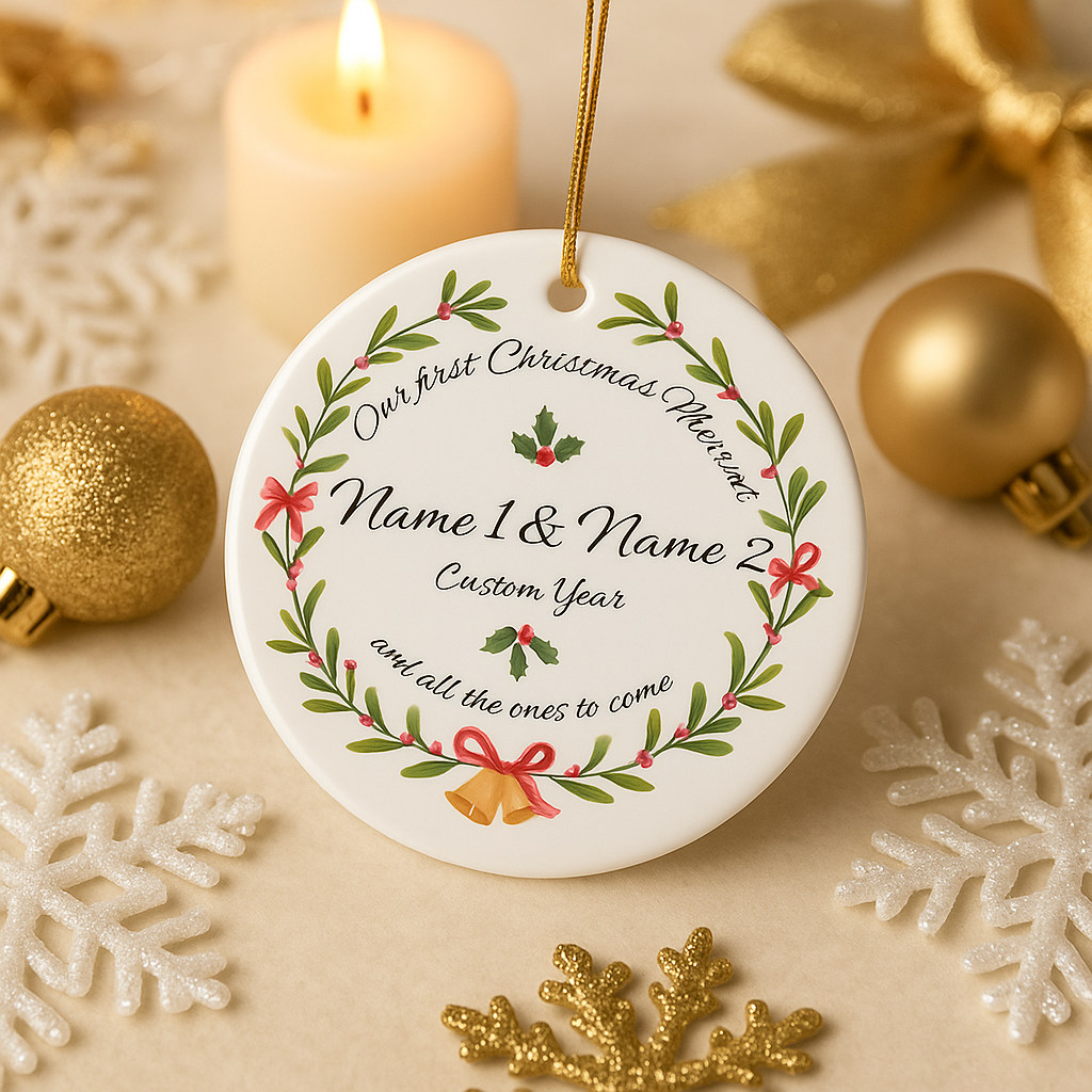 'Our First Christmas Married' Personalized Christmas Tree Ornaments