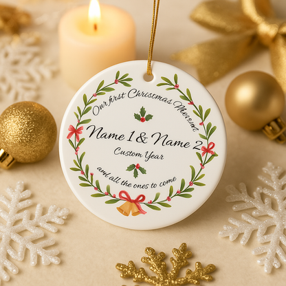 'Our First Christmas Married' Personalized Christmas Tree Ornaments
