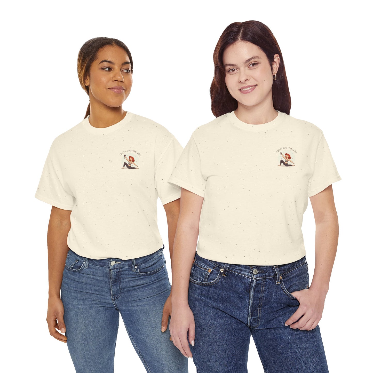 Stretch Now Wine Later Graphic T-Shirt (Ginger)