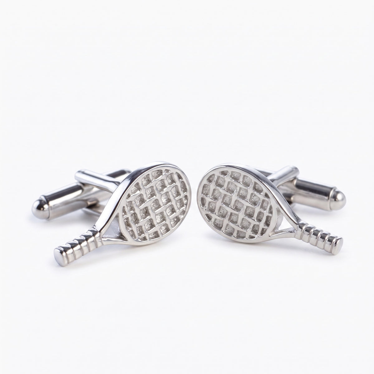 silver tennis racket cufflinks