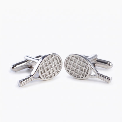 silver tennis racket cufflinks