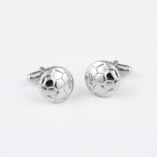 silver soccer ball cufflinks