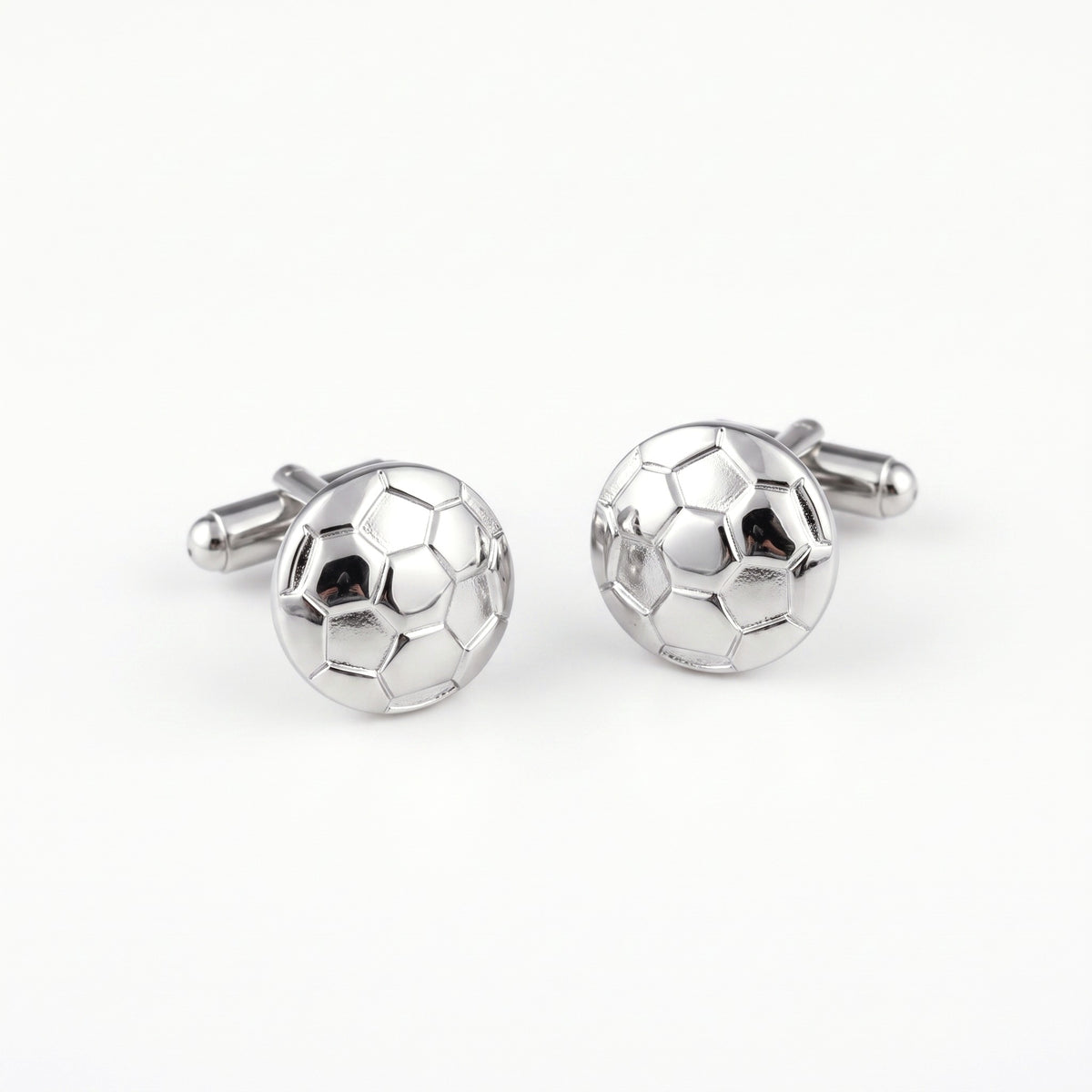 silver soccer ball cufflinks