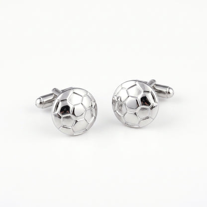 silver soccer ball cufflinks
