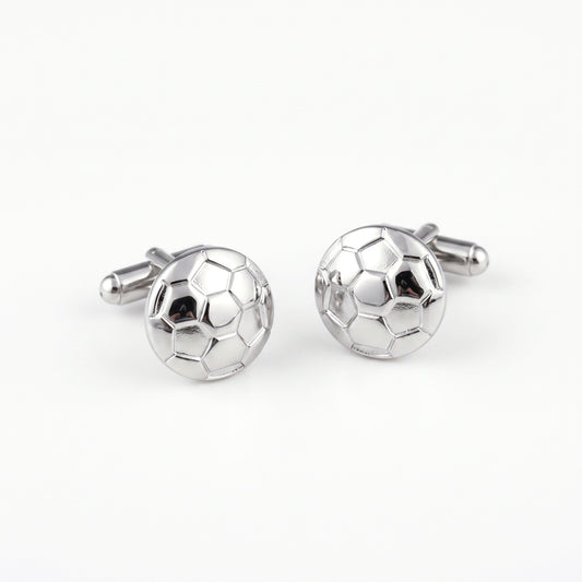 silver soccer ball cufflinks
