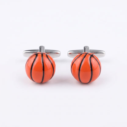 round basketball cufflinks