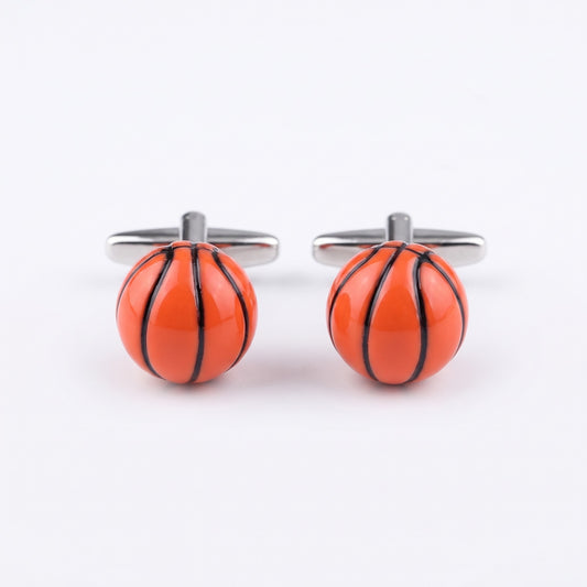 round basketball cufflinks