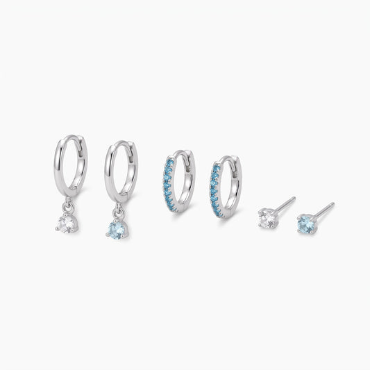 personalized birthstone earring set