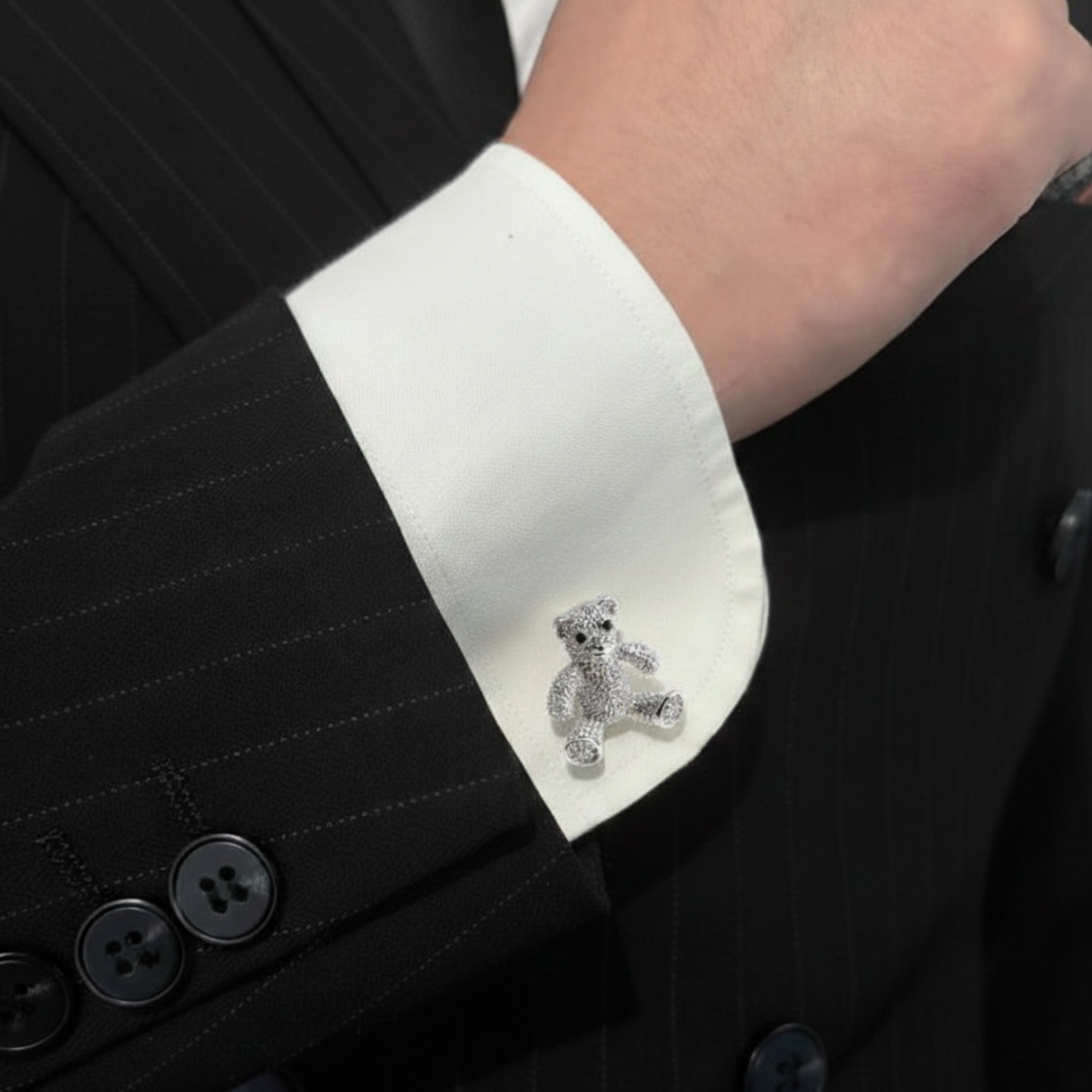 Crystal Teddy Bear Cufflinks