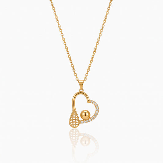 personalized ball sports heart necklace